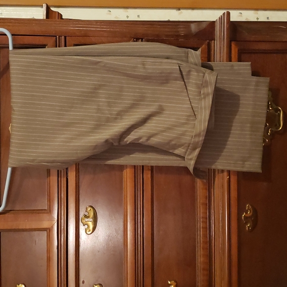 Juniors brown pin stripe dress pants - Picture 1 of 3